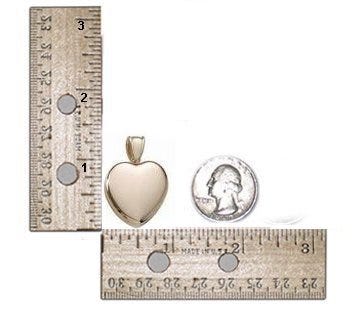 Solid 14k Yellow Gold Premium Weight Heart Photo Locket