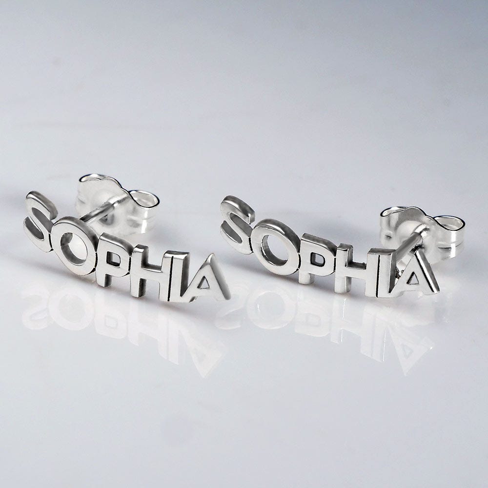 Pair Of Block Name Earrings