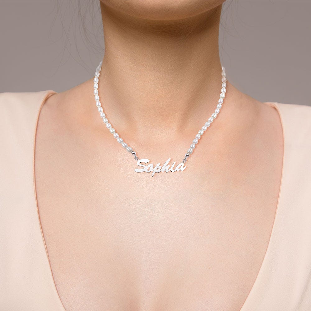 Personalized & Exclusive Pearl Name Necklace