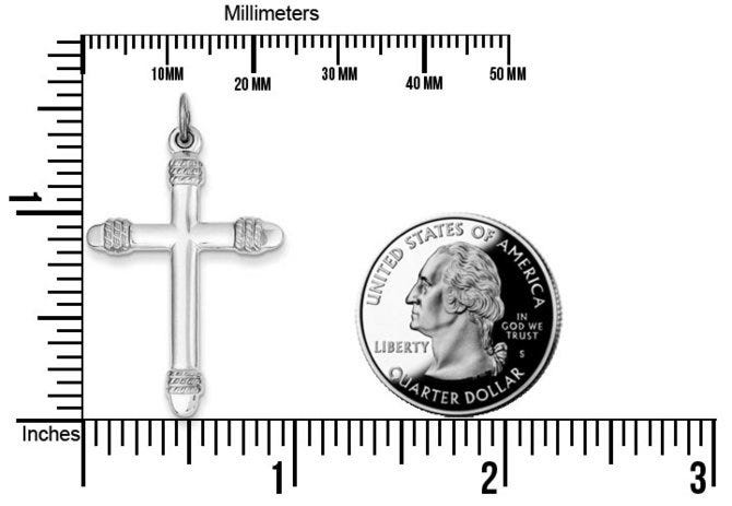 Sterling Silver & 18k Gold -plated Rope Cross Pendant