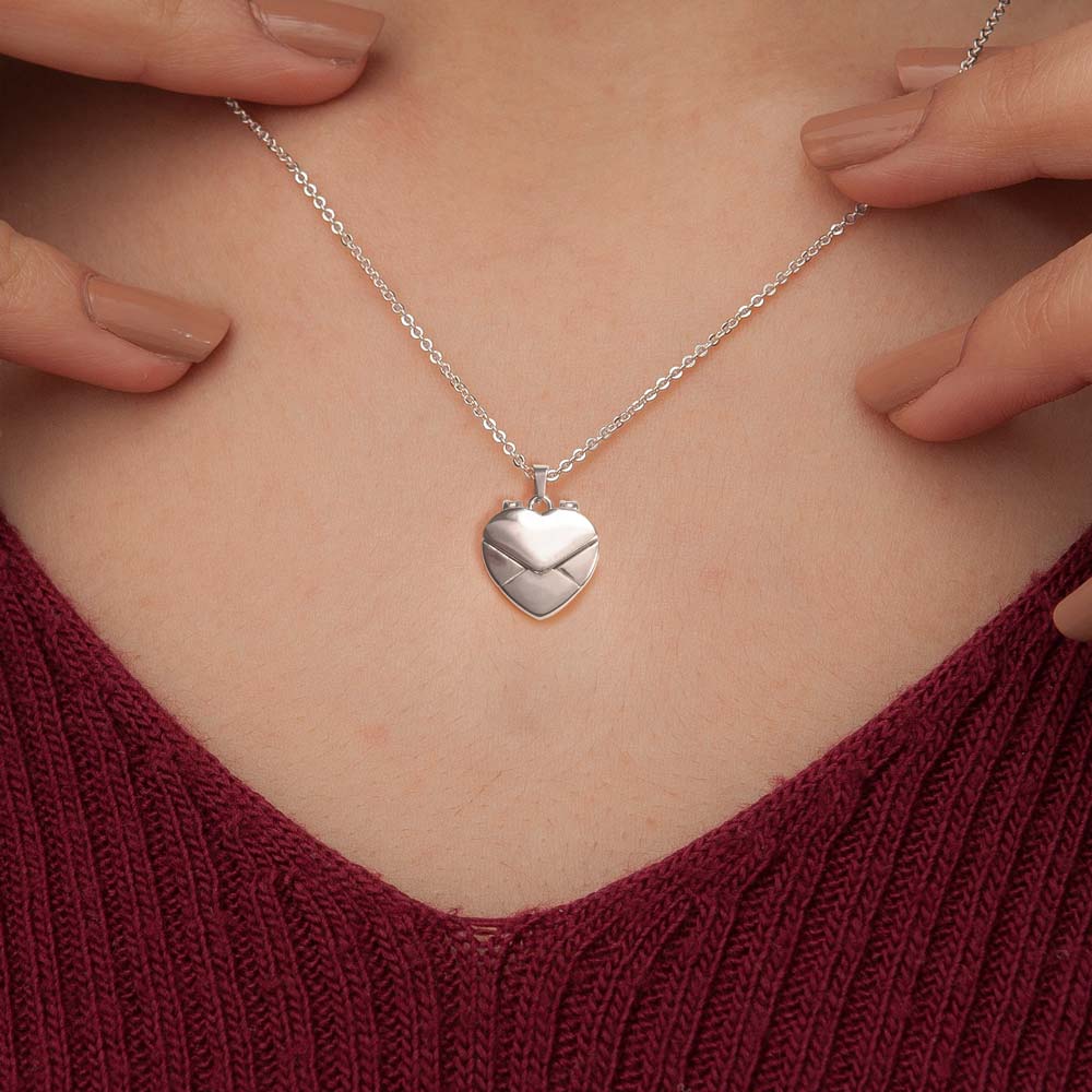 Stainless Steel Envelope Heart Photo Locket