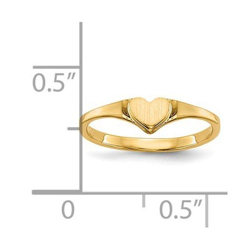 14k Yellow Gold Heart Children's Ring