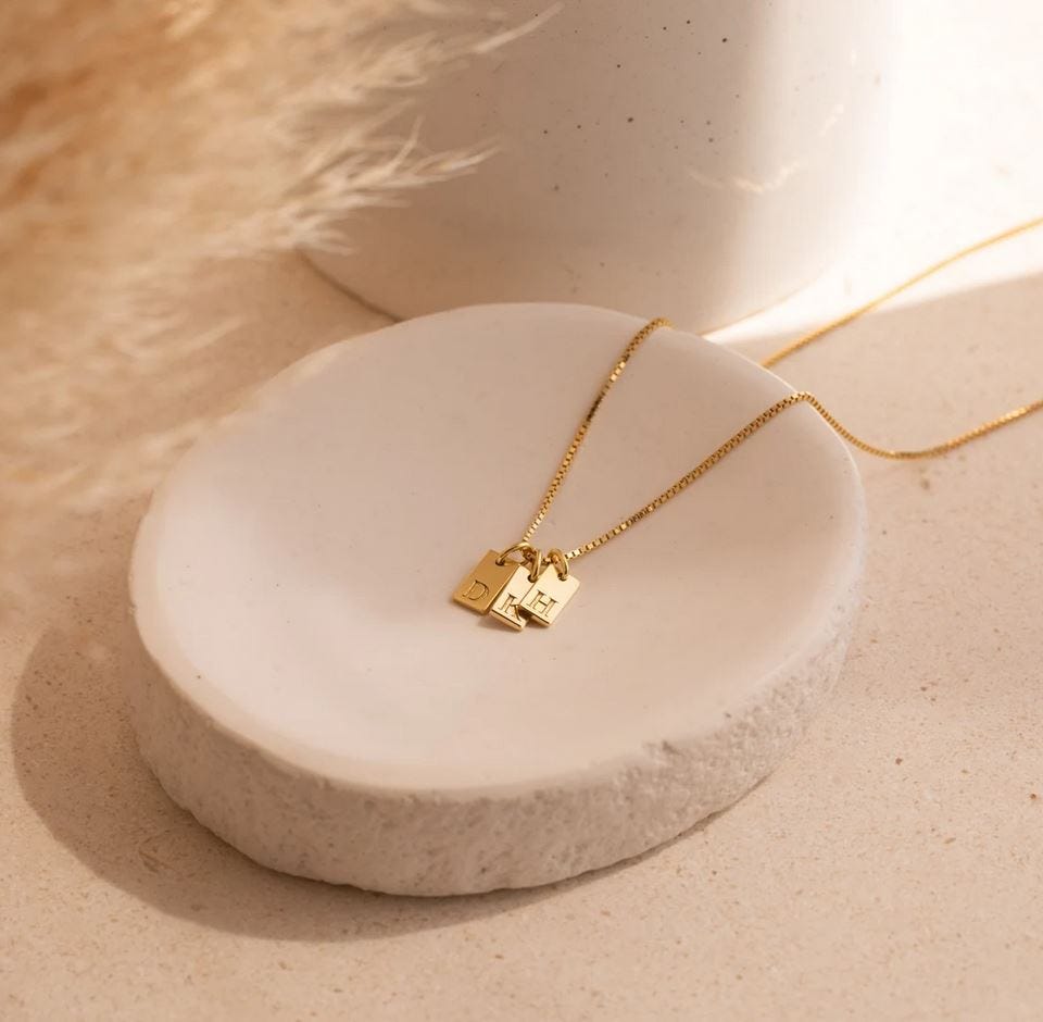 Dainty Initial Pendant with Chain