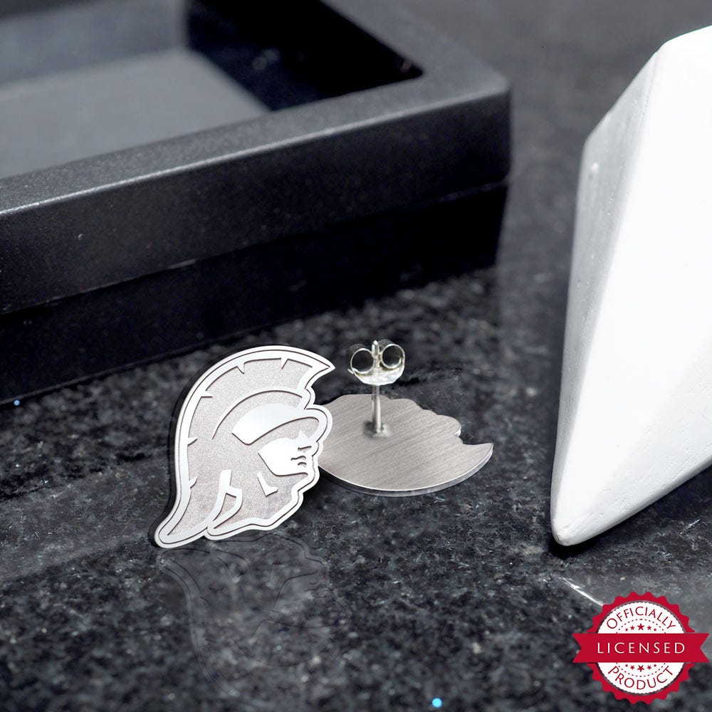 Pair Of USC Trojan Head Earrings