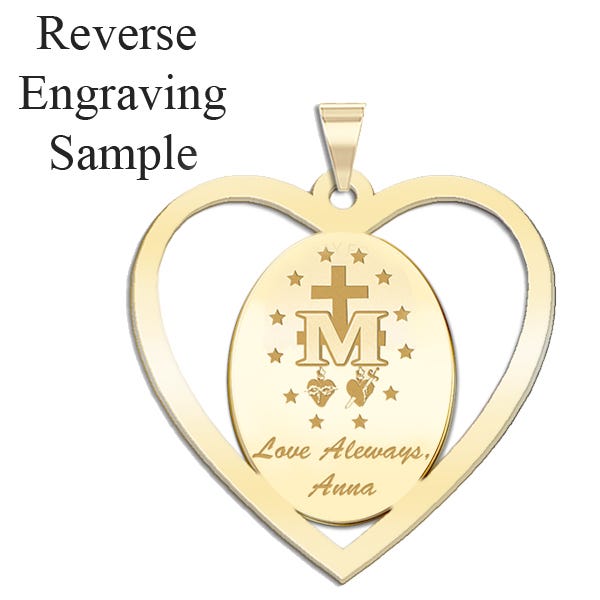 Miraculous Medal Heart Shaped Cut-out "EXCLUSIVE"