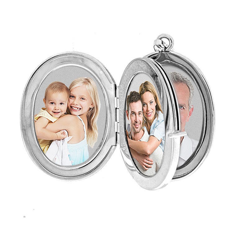 Sterling Silver Oval Four Photo Locket