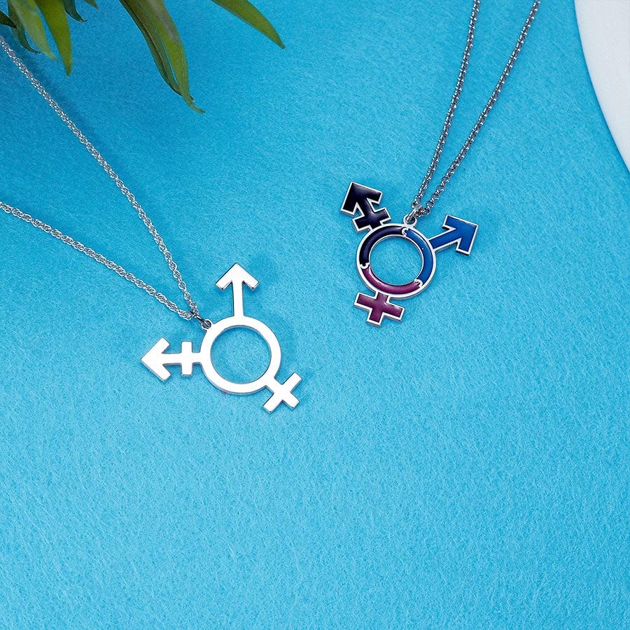 Custom Transgender Enamel &/or High Polished Necklace