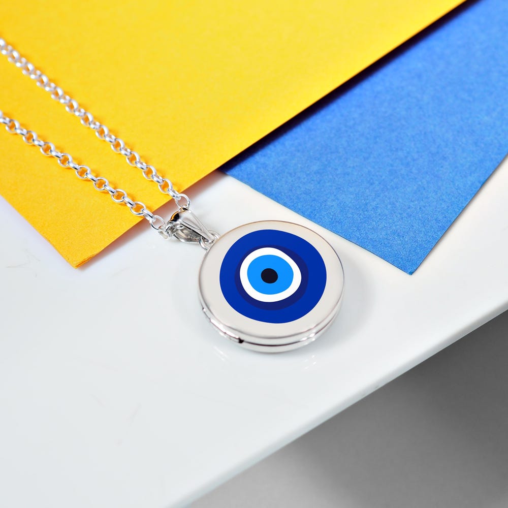 Evil Eye Color Round Locket