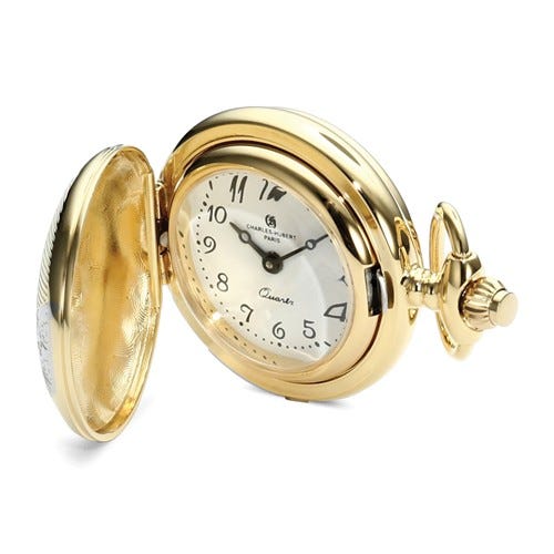 Charles Hubert Women's Two Tone Shield Design Necklace Watch