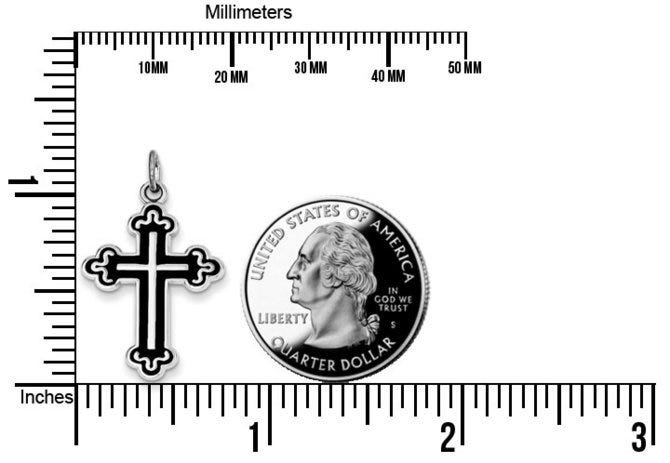 Sterling Silver Enameled Cross Pendant
