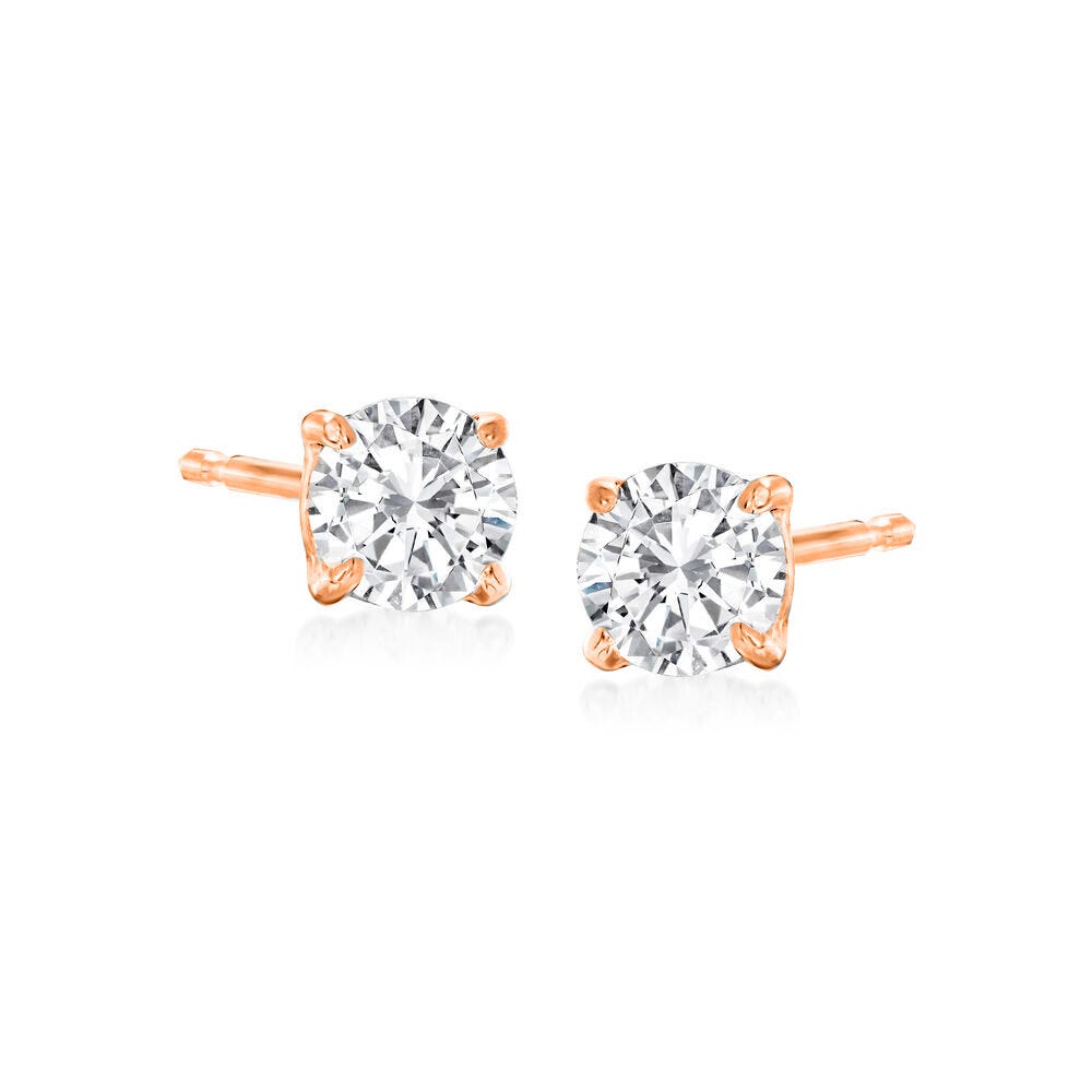 Pair of 5mm April Birthstone Cubic Zirconia Stud Earrings