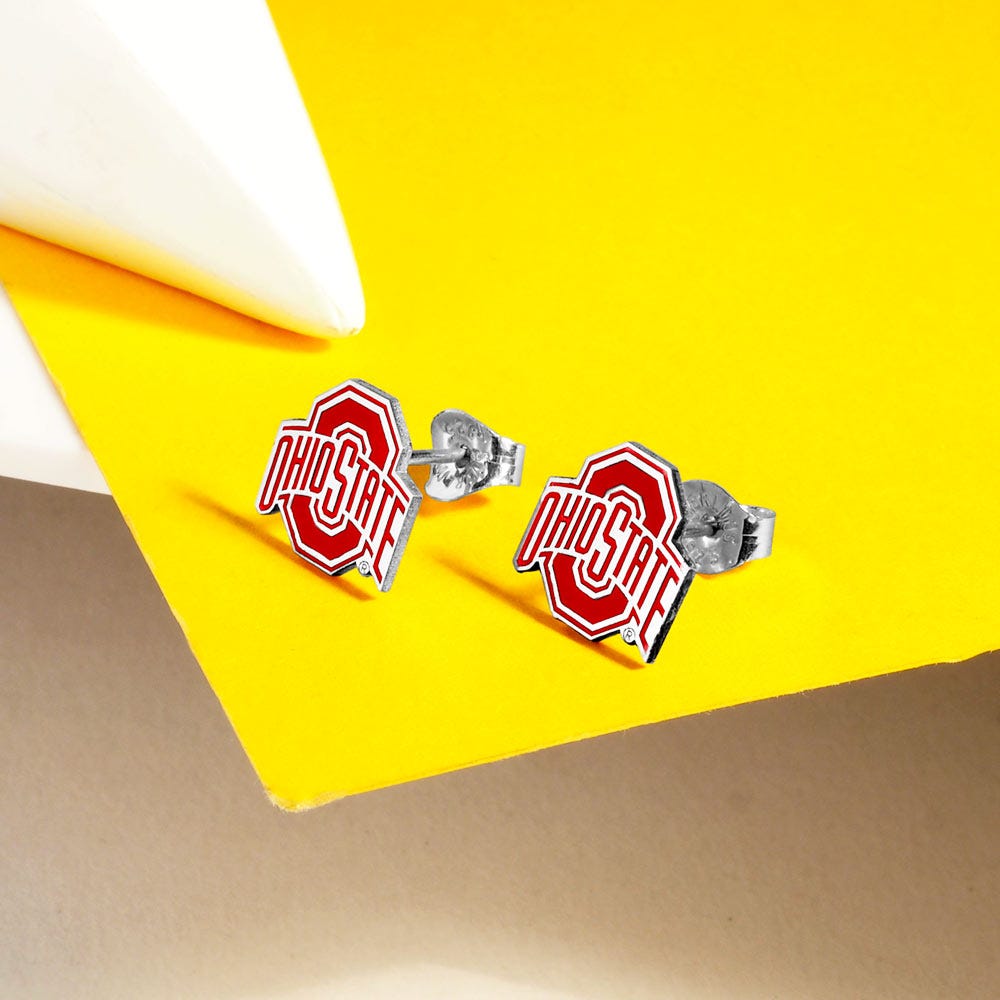 Pair Of Ohio State Logo Color Earrings