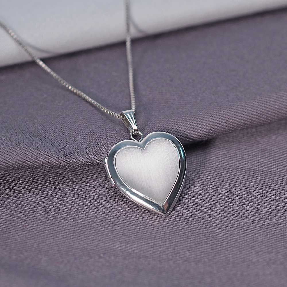 Sterling Silver Small Heart Photo Locket