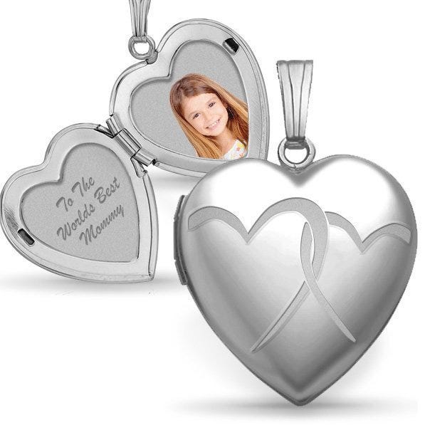 Sterling Silver "Interlocking Hearts" Heart Photo Locket