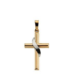 14K Two-Tone Gold CROSS PENDANT