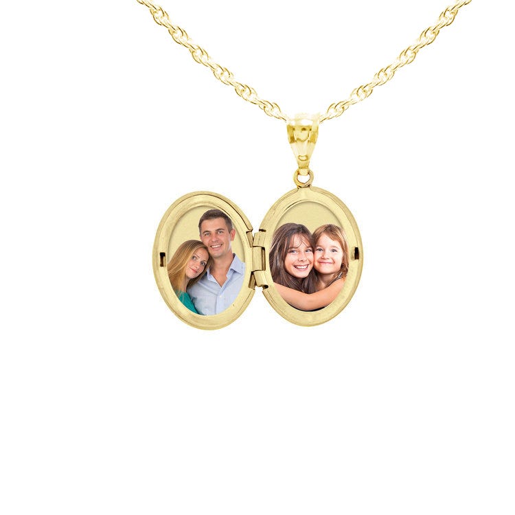 18K Yellow Gold & Diamond Oval Locket