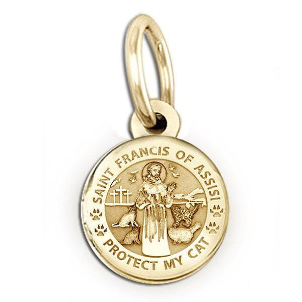 Saint Francis of Assisi " Protect My Cat " Round Picture Locket