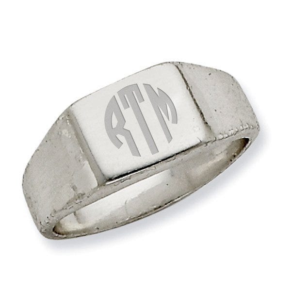 Sterling Silver Women's Square Signet Ring
