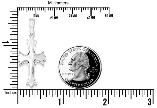 Sterling Silver Fleur De lis Cross Pendant