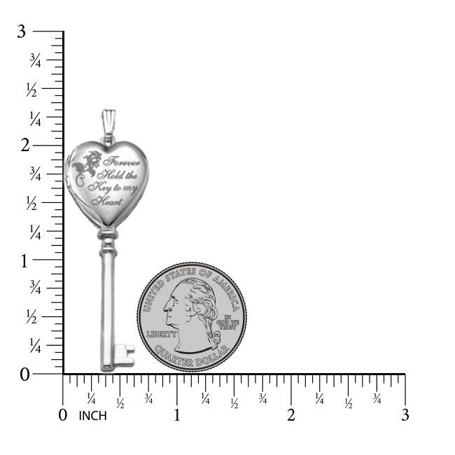 Sterling Silver Key To My Heart Key Heart Photo Locket