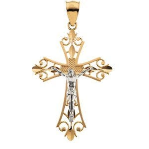 TWO TONE CRUCIFIX PENDANT