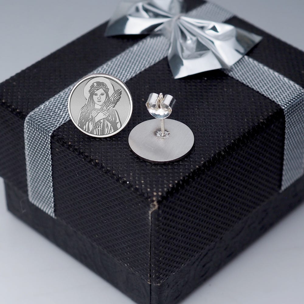 Pair of Saint Philomena Stud Earrings