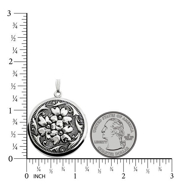 Sterling Silver Antique Round Photo Locket