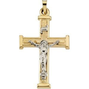 TWO TONE CRUCIFIX PENDANT