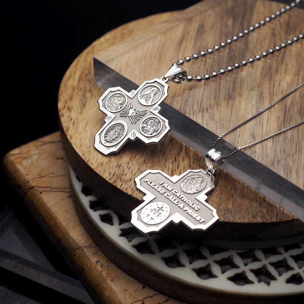 4 Way Cross Religious Medal  "EXCLUSIVE"