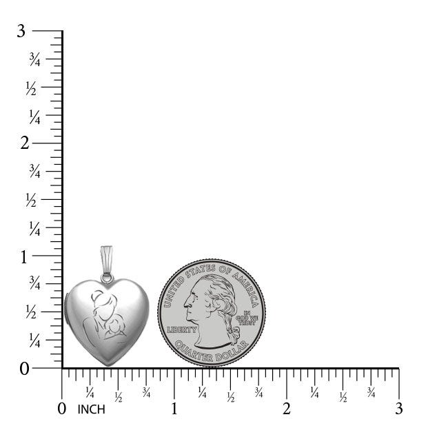 Sterling Silver "Mom and Daughter" Heart Photo Locket