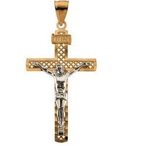 TWO TONE CRUCIFIX PENDANT