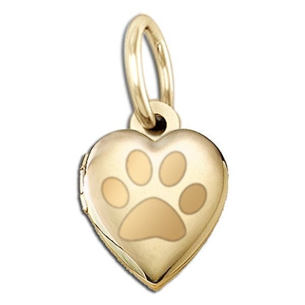 Dog's Paw Print Heart Picture Locket
