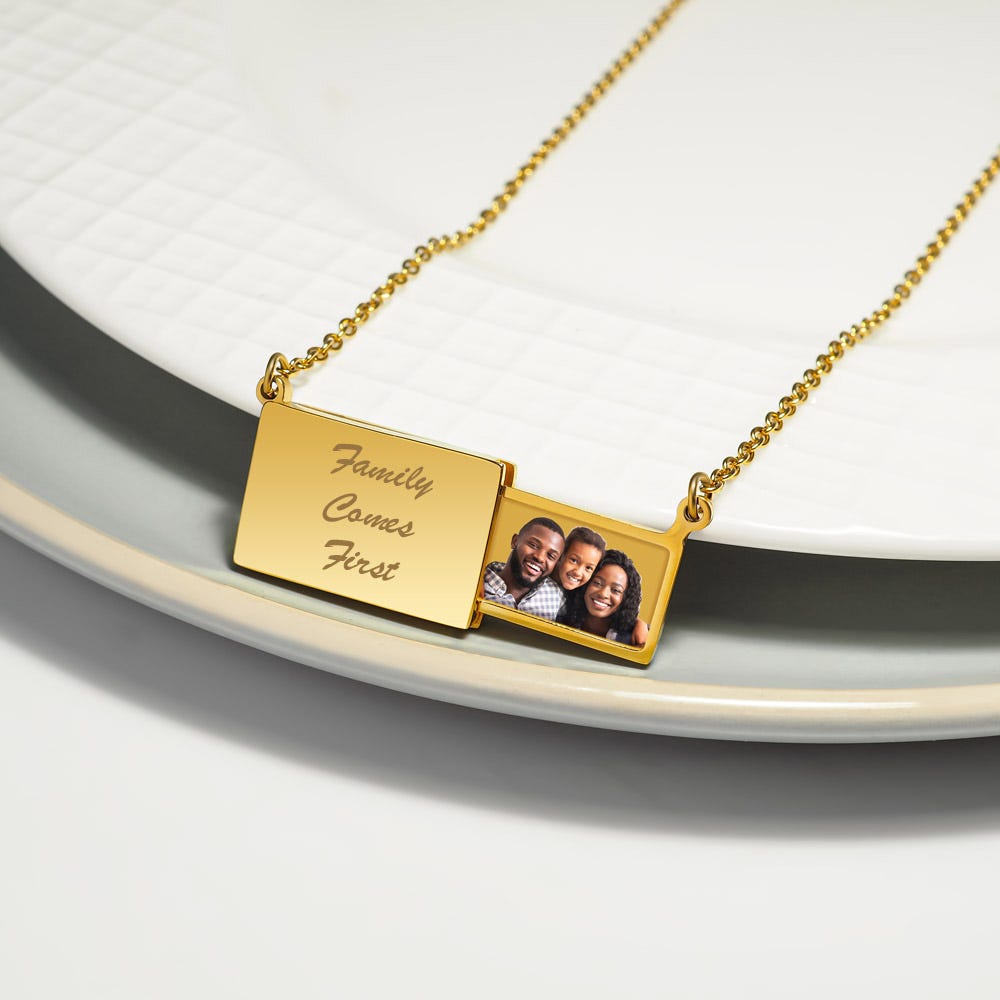 Stainless Steel Slide Out Keepsake Locket