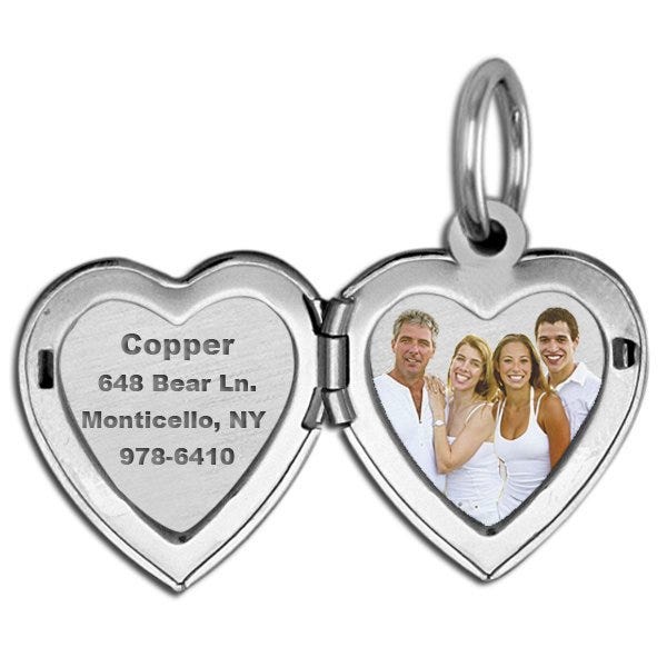 Dog's Paw Print Heart Picture Locket