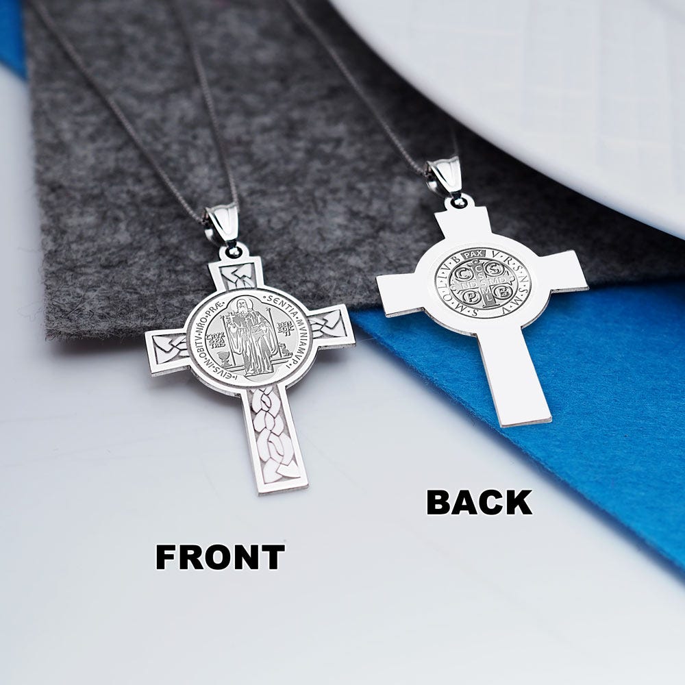 Saint Benedict Jubilee DoubleSided Cross Religious Medal  "EXCLUSIVE"