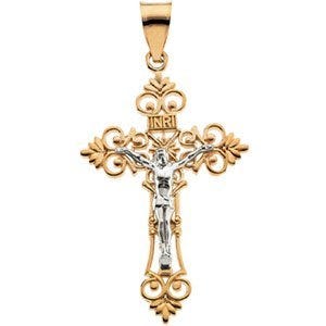 TWO TONE CRUCIFIX PENDANT