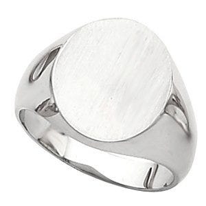 14k Gold Men's Round Signet Ring