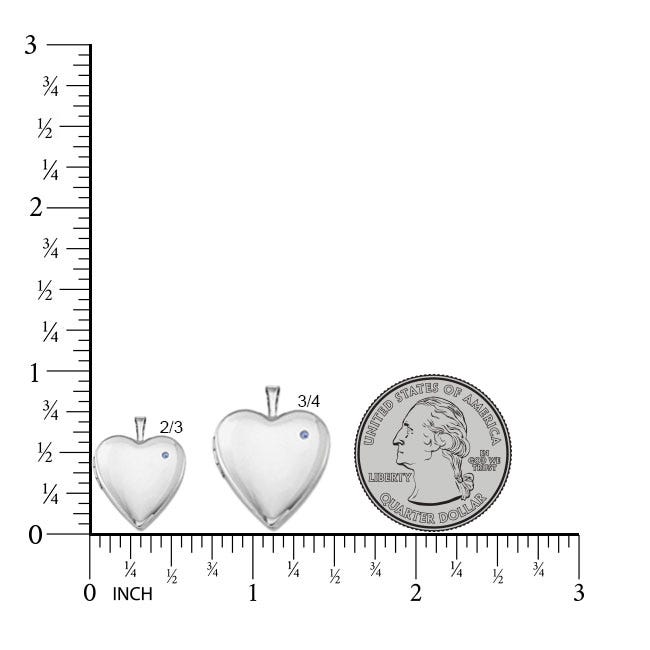 Sterling Silver Birthstone Heart Photo Locket