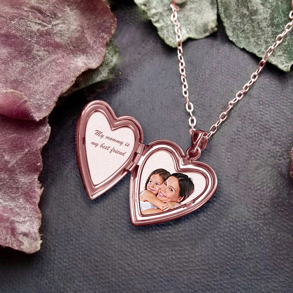 Rose Gold Plated You Are My Sunshine Heart Photo Locket