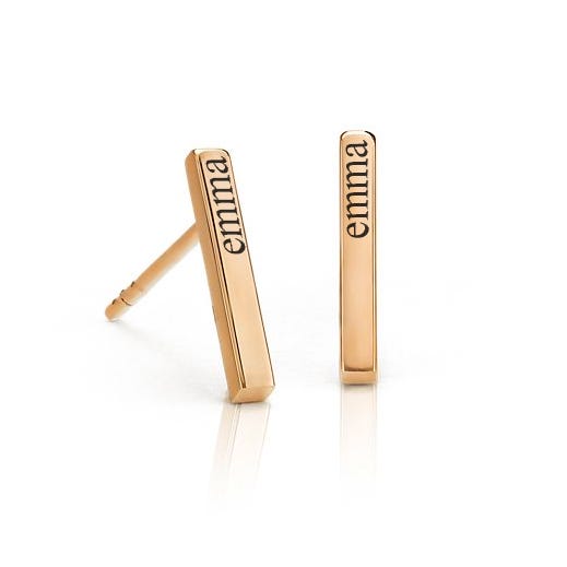 Petite Horizontal Bar Name Earrings