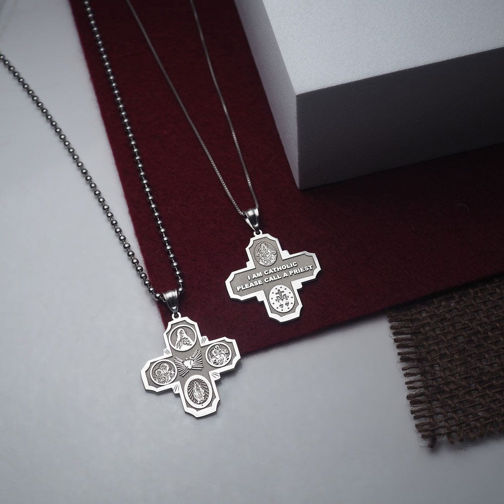 4 Way Cross Religious Medal  "EXCLUSIVE"