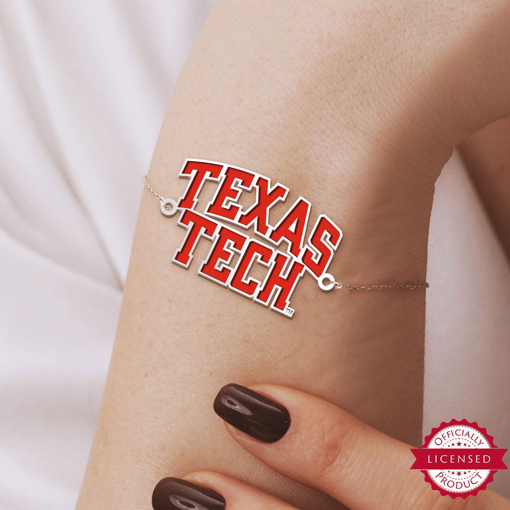 Texas Tech Color Enamel Block Bracelet