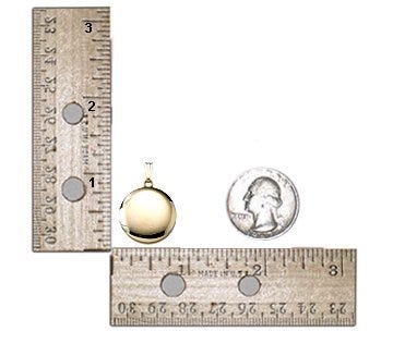 Solid 14k Yellow Gold Round Yellow Photo Locket