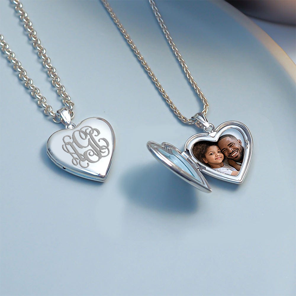 Monogram Initial Heart Photo Locket