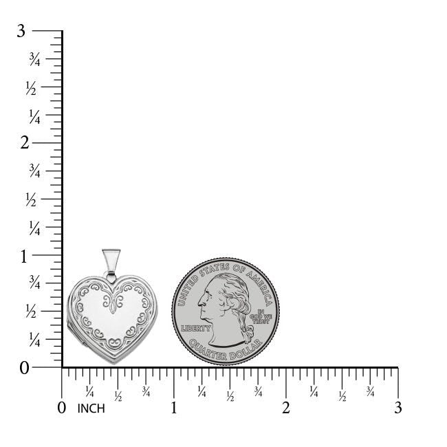 Sterling Silver Floral Heart Photo Locket