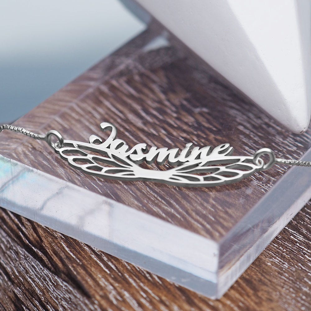 Personalized Fairy Wing Name Necklace w/ Chain