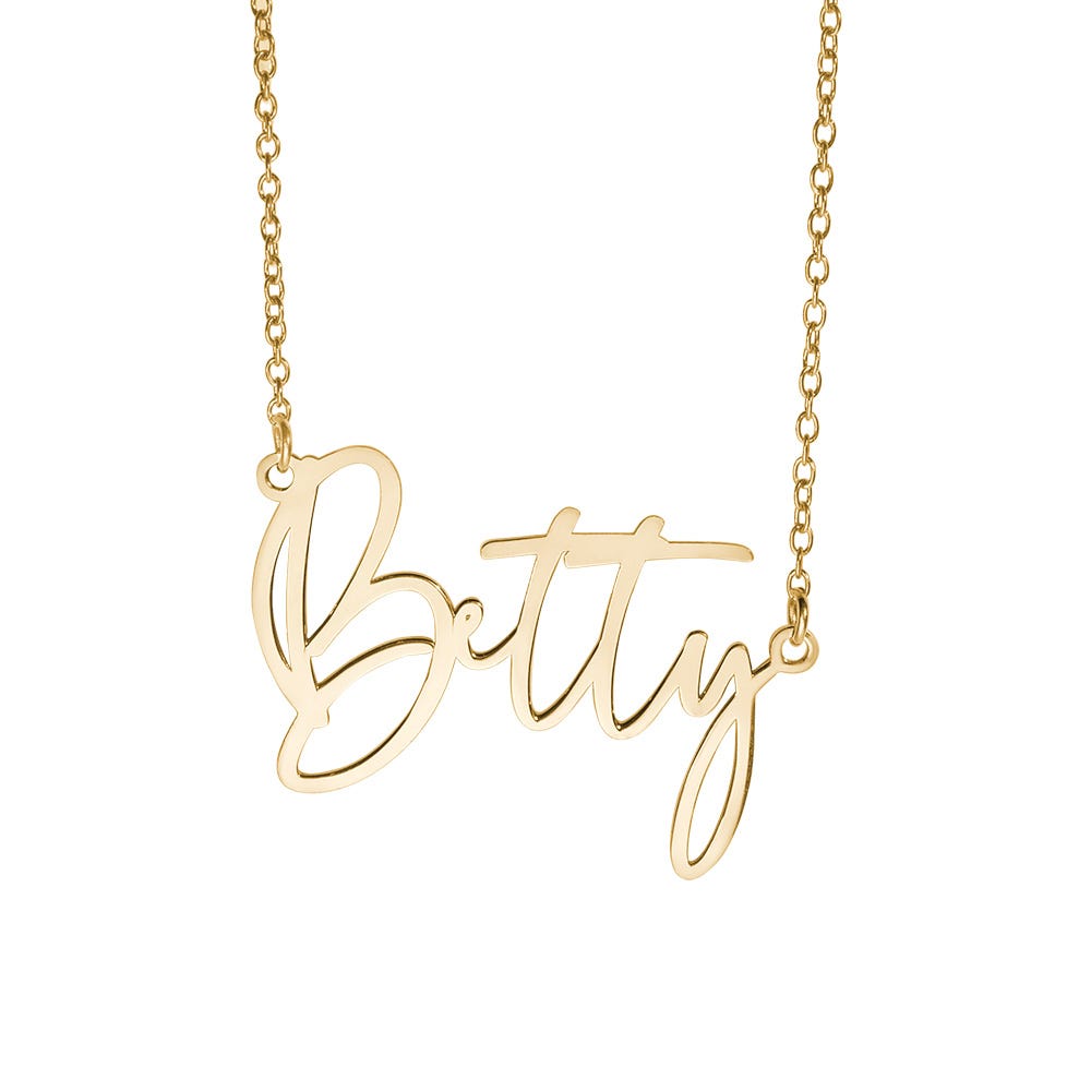 Modern Script Name Necklace with Chain Included