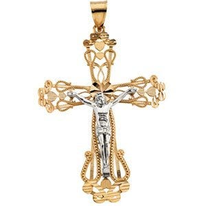 TWO TONE CRUCIFIX PENDANT