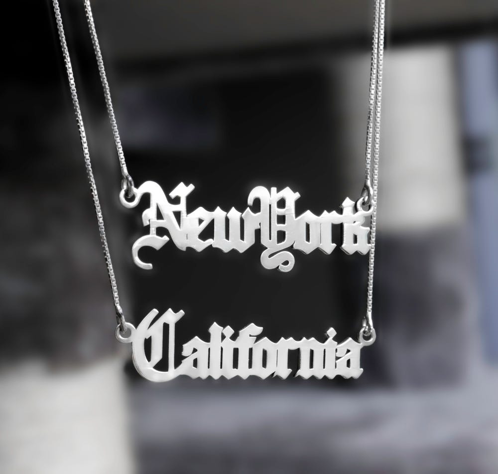 State Name Nameplate Necklace