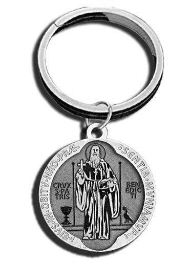 Saint Benedict Jubilee Religious Engravable Keychain
